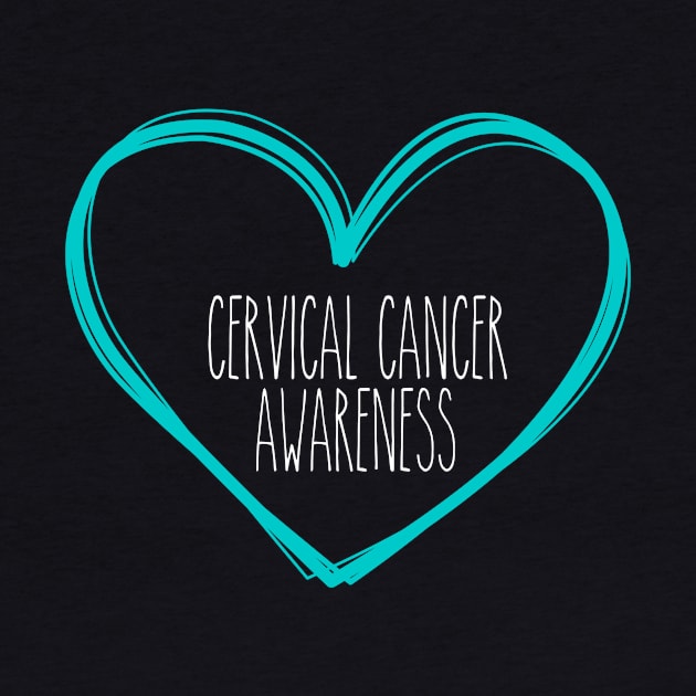 Cervical Cancer Awareness Heart Support by MerchAndrey